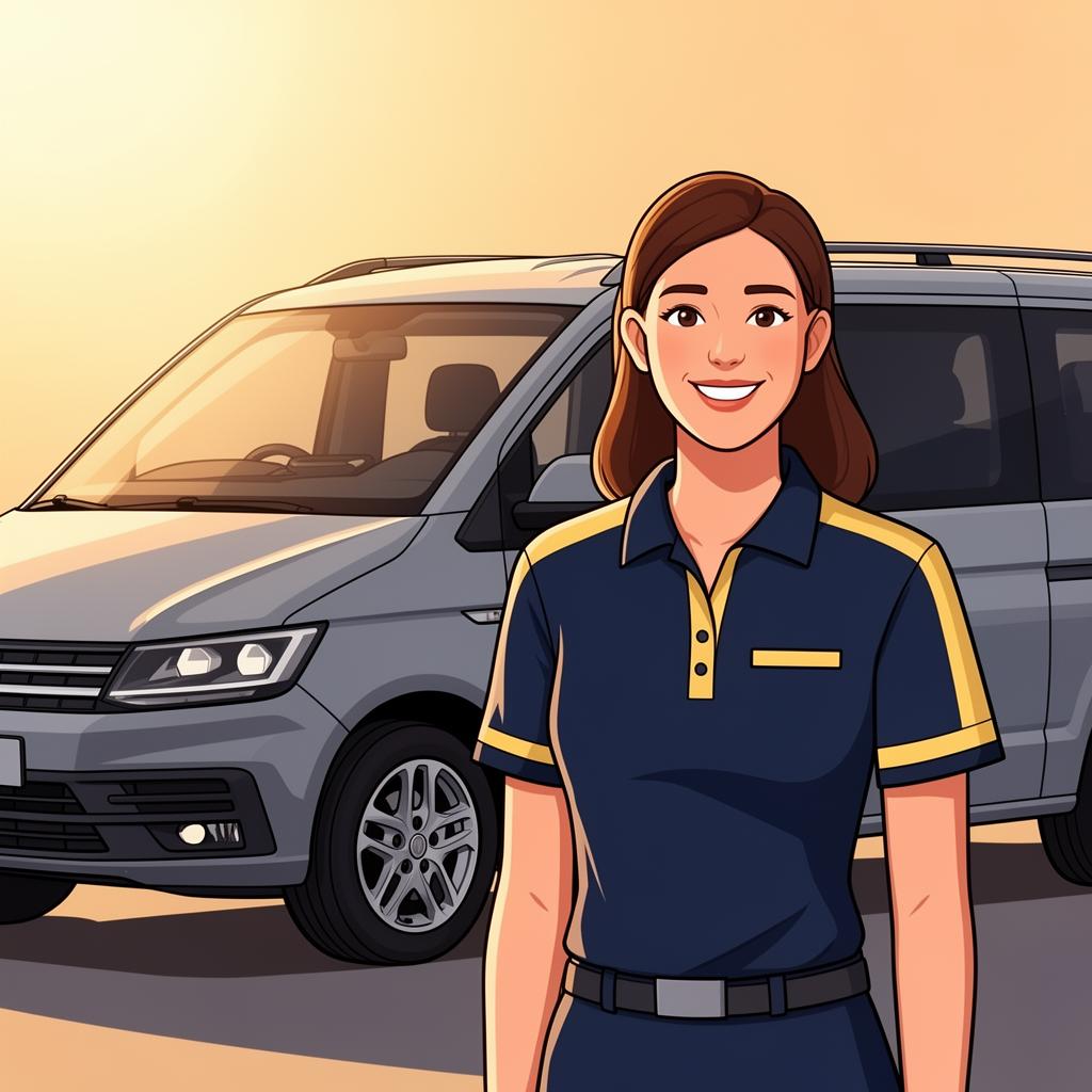 District driver preparing for the school day